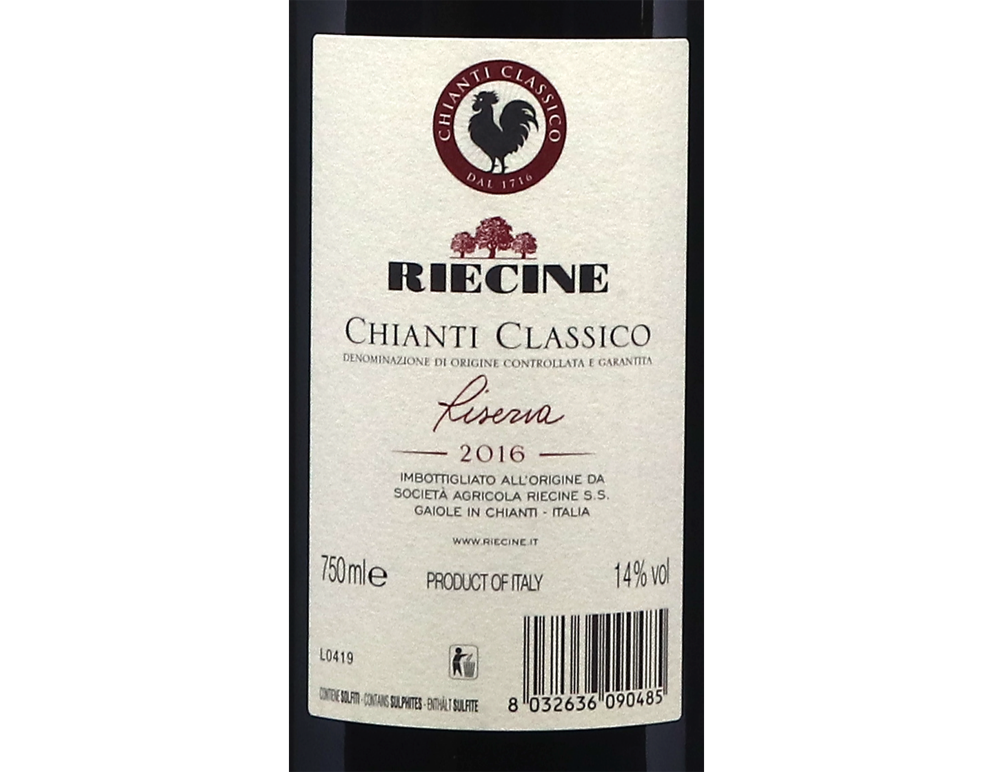 Chianti Classico Riserva Riecine 2016