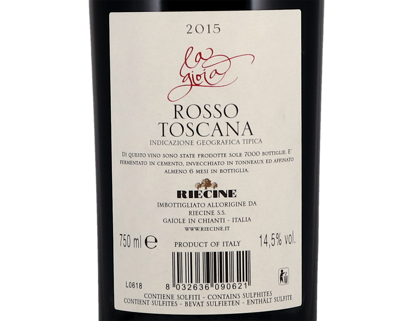 Riecine La Gioia Rosso Toscana 2015