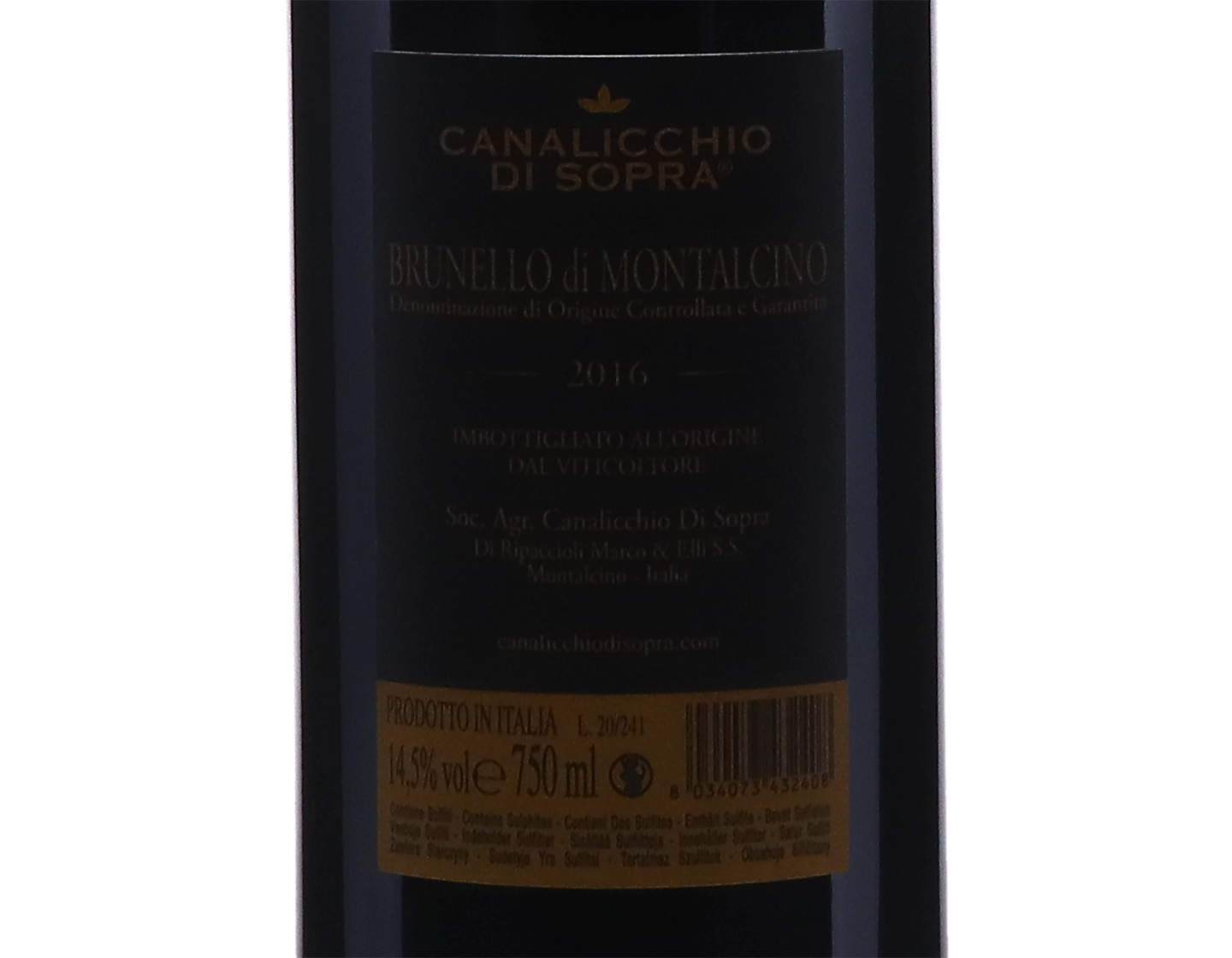 Brunello di Montalcino Canalicchio di Sopra 2016