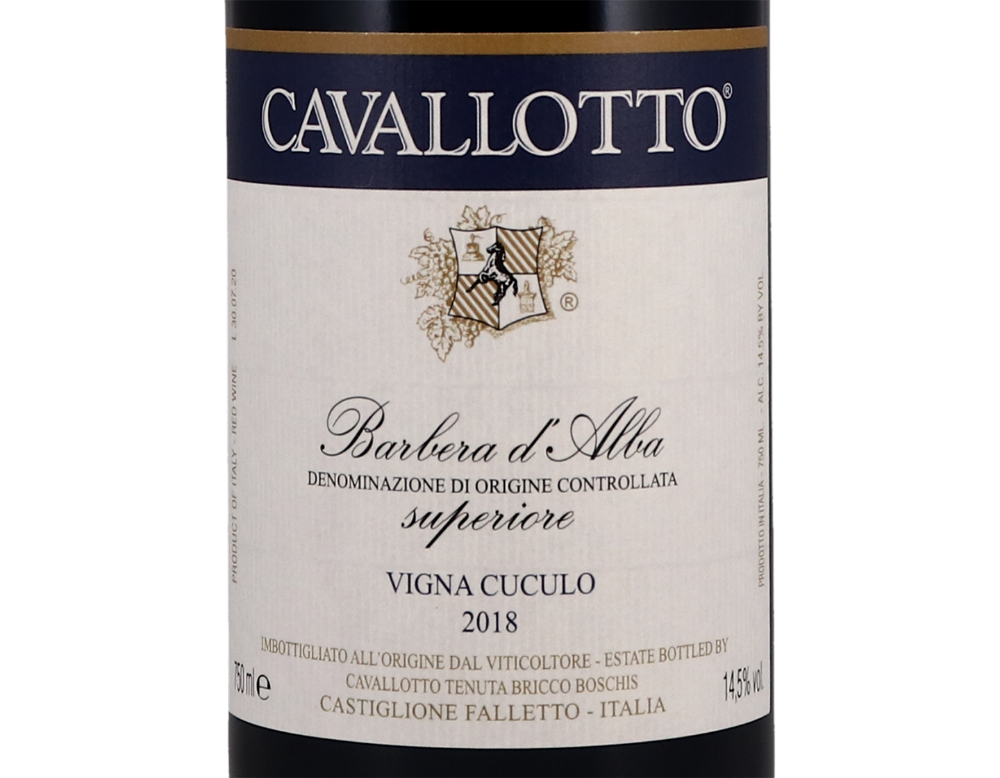 Barbera d'Alba Vigna del Cuculo, Cavallotto 2018