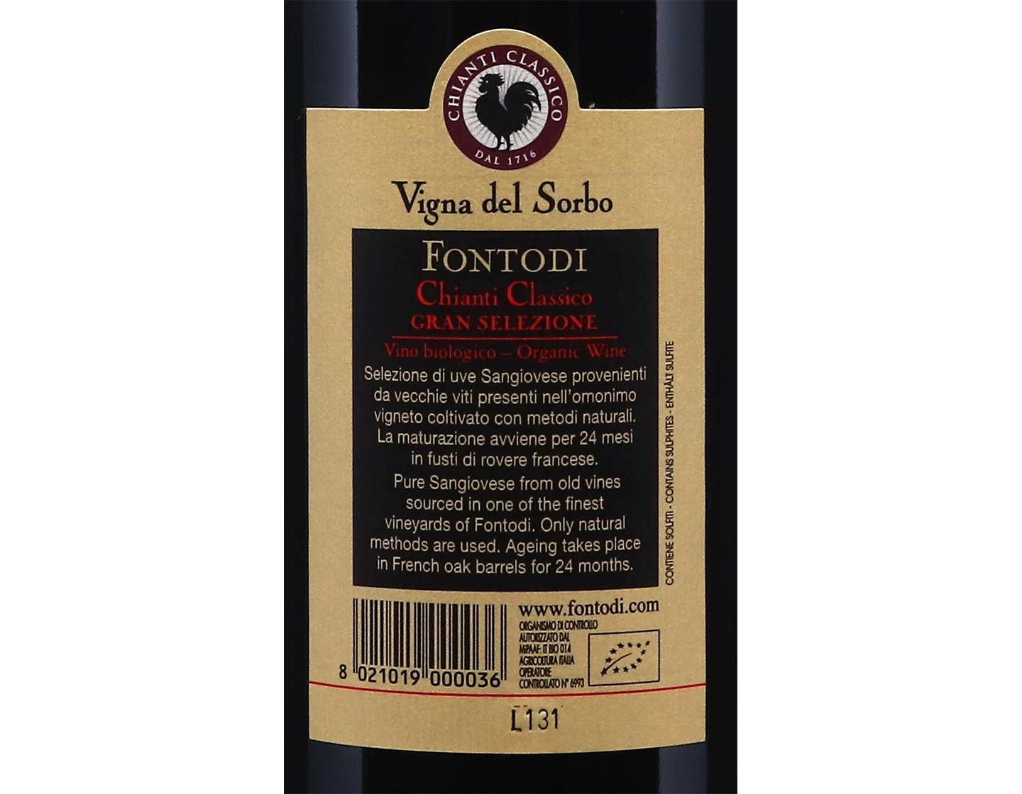 Chianti Classico Gran Selezione Vigna del Sorbo Fontodi 2018 ORGANIC