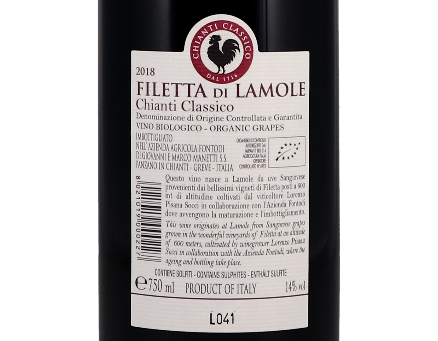 Chianti Classico Filetta di Lamole 2018 ORGANIC