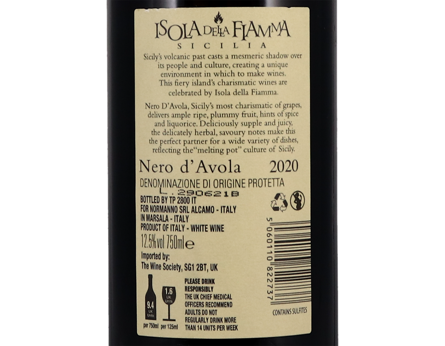Isola della Fiamma, Nero d'Avola Sicilia, Cantine Rallo 2020