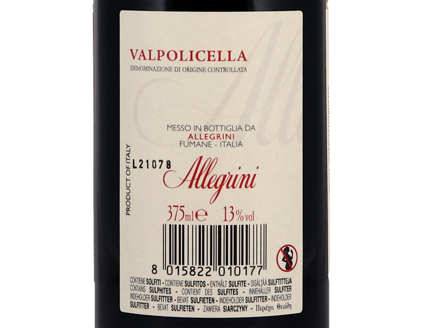 Half bottle of Valpolicella, Allegrini 2020