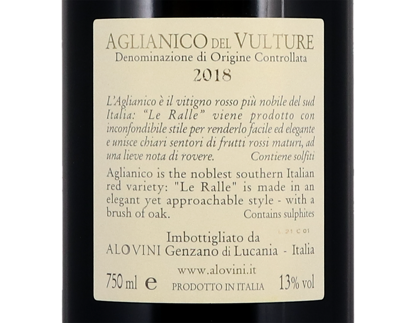 Aglianico del Vulture, Le Ralle 2018