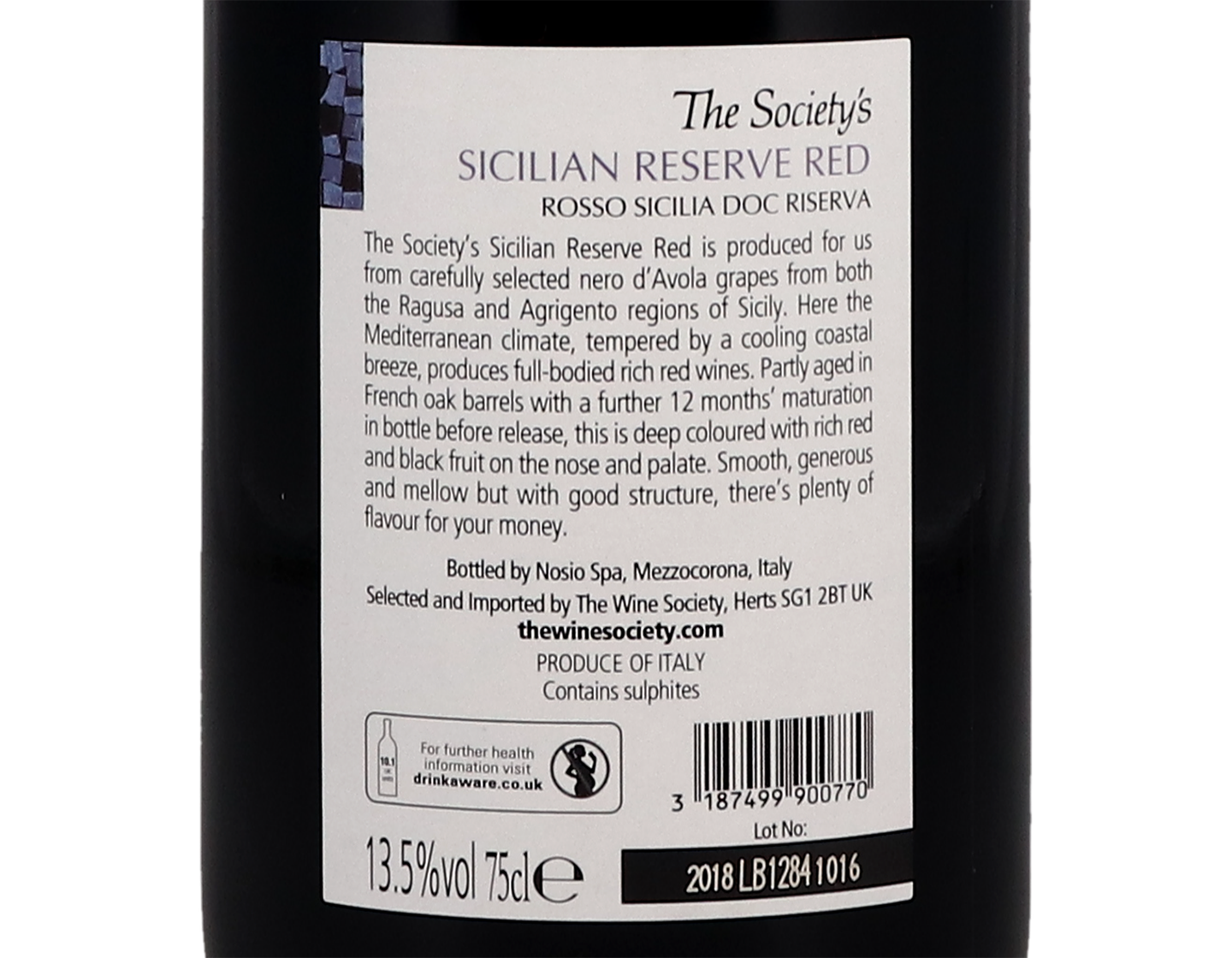 The Society's Sicilian Reserve Red 2018