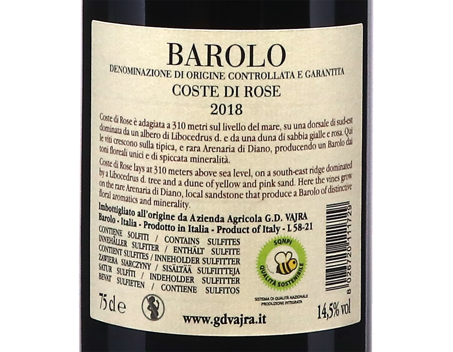 Barolo Coste di Rose GD Vajra 2018
