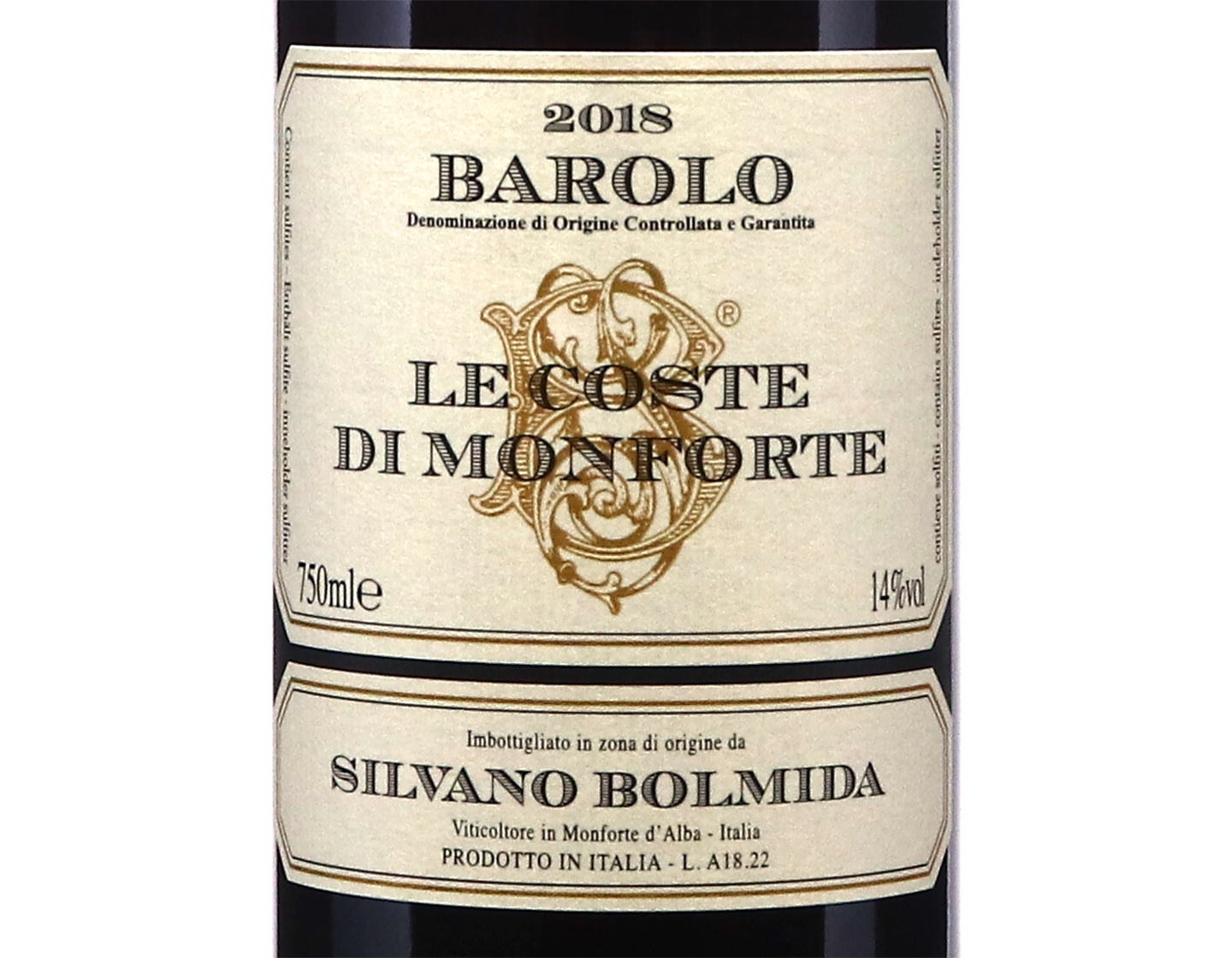 Barolo Le Coste di Monforte Silvano Bolmida 2018