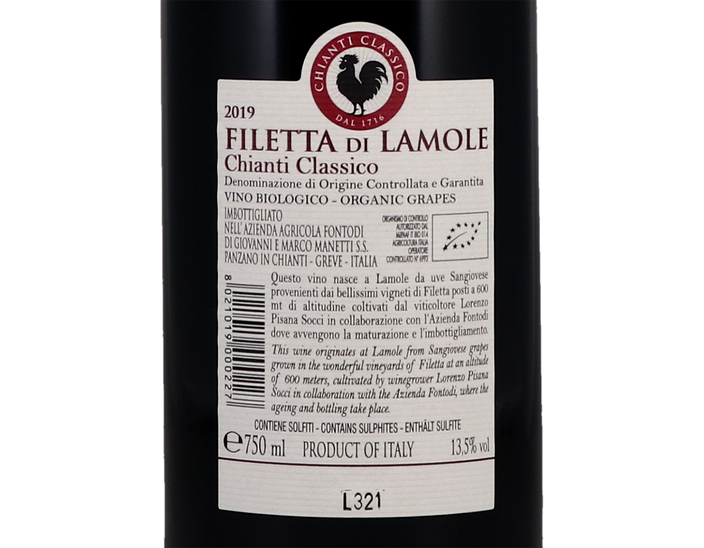 Chianti Classico Filetta di Lamole 2019 ORGANIC