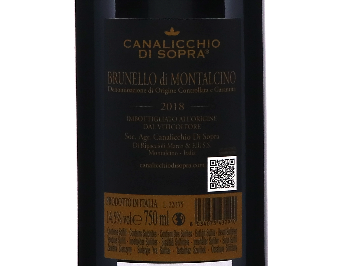 Brunello di Montalcino Canalicchio di Sopra 2018