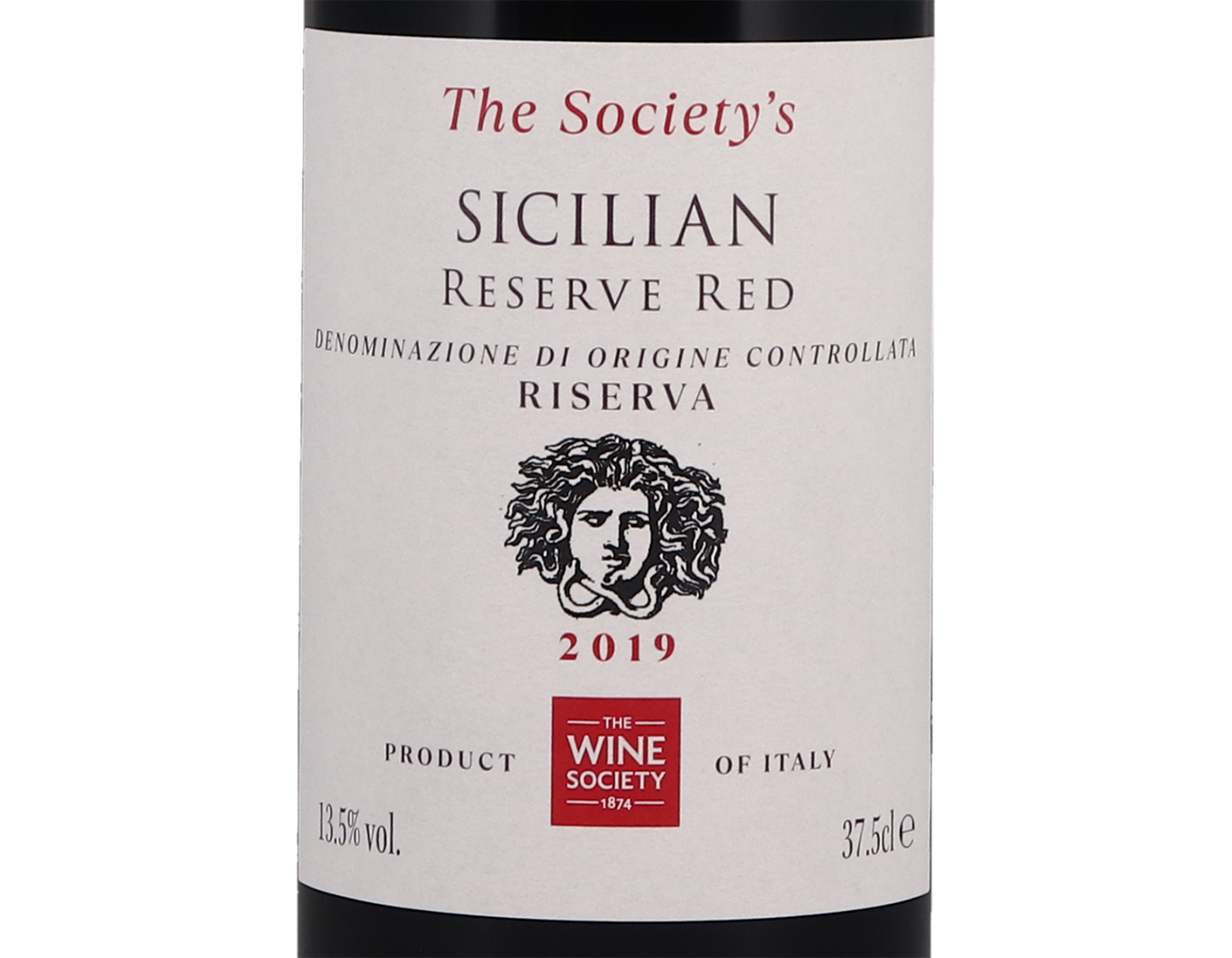 Half bottle of The Society's Sicilian Reserve Red 2019