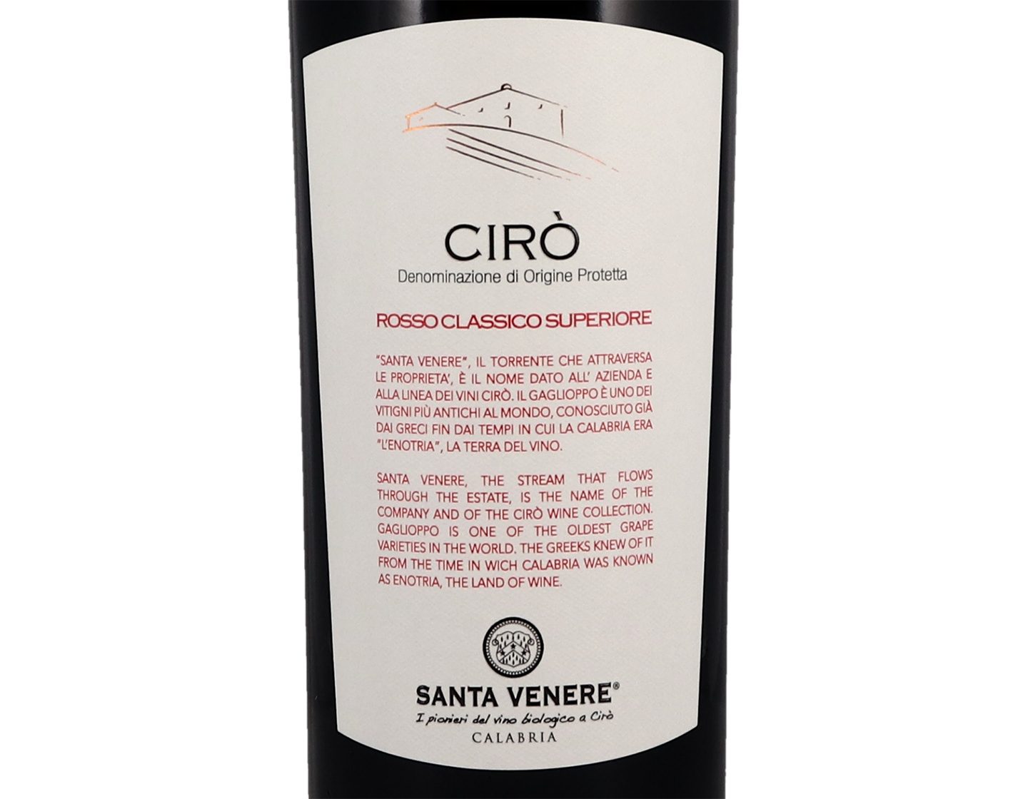 Ciro Rosso Gaglioppo Santa Venere 2021 ORGANIC