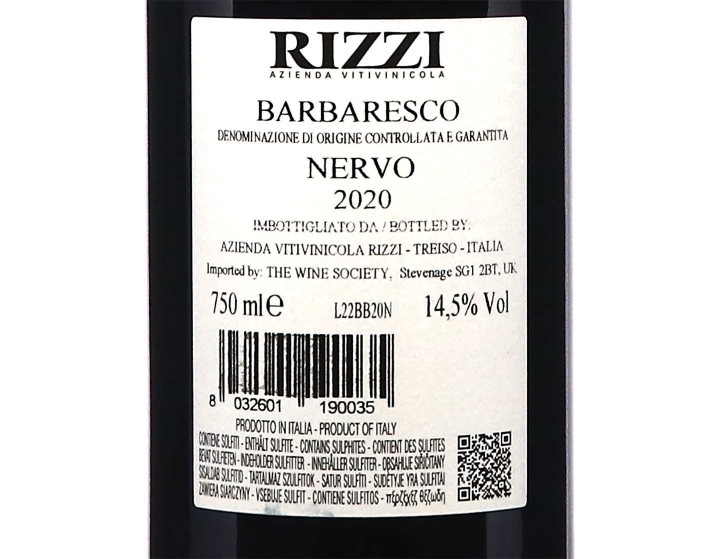 Barbaresco Nervo Rizzi 2020