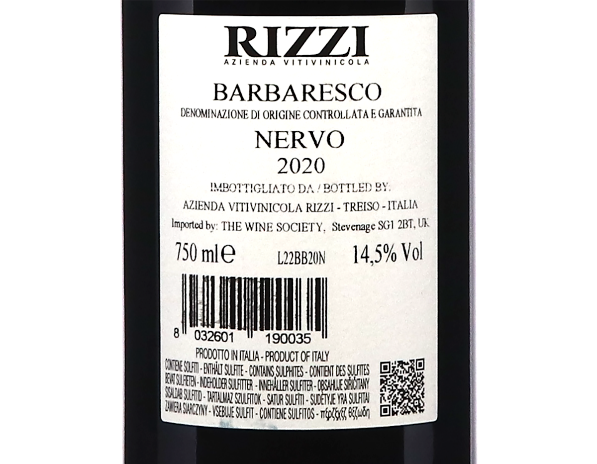 Barbaresco Nervo, Rizzi 2020