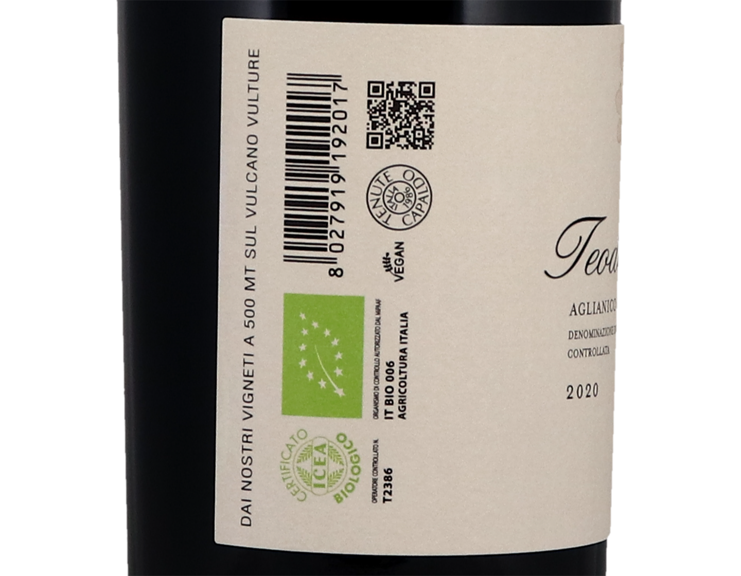 Basilisco Teodosio Aglianico Del Vulture 2020 Organic