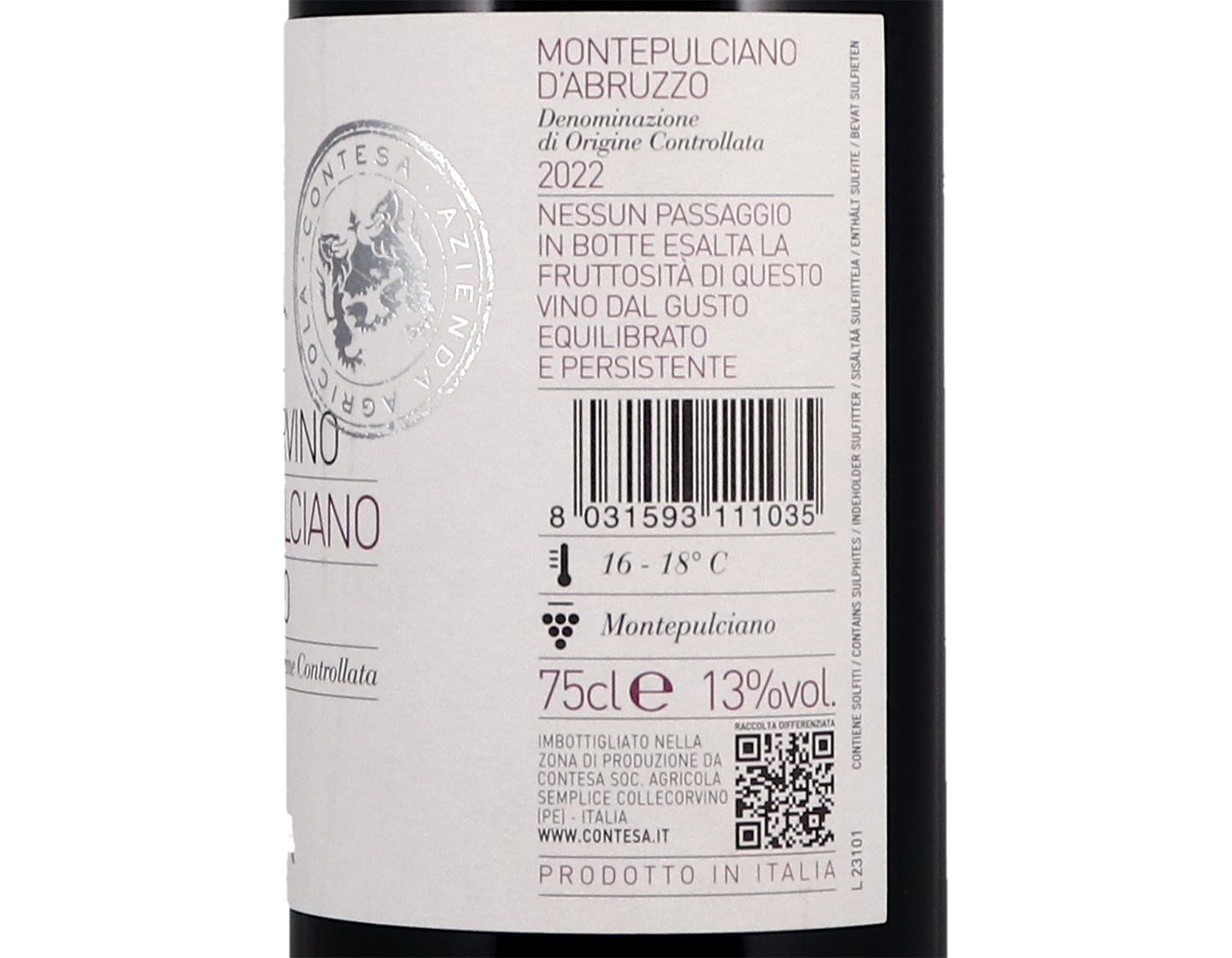 Montepulciano d'Abruzzo Vigna Corvino 2022