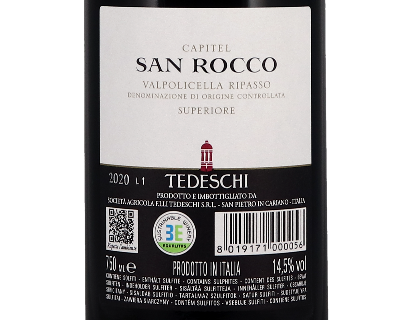 Valpolicella Ripasso Superiore Capitel San Rocco Tedeschi 2020