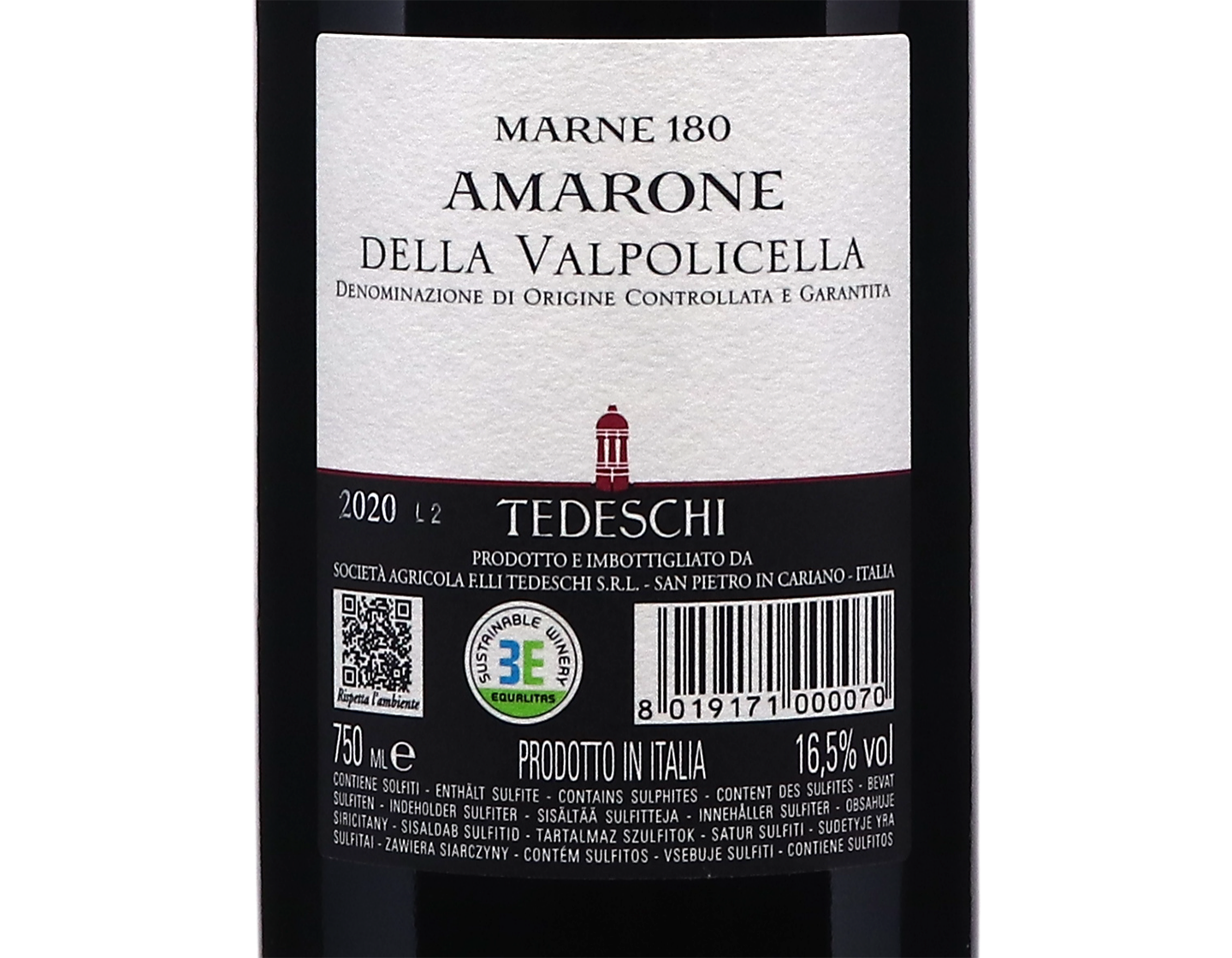 Amarone della Valpolicella Marne 180 Tedeschi 2020