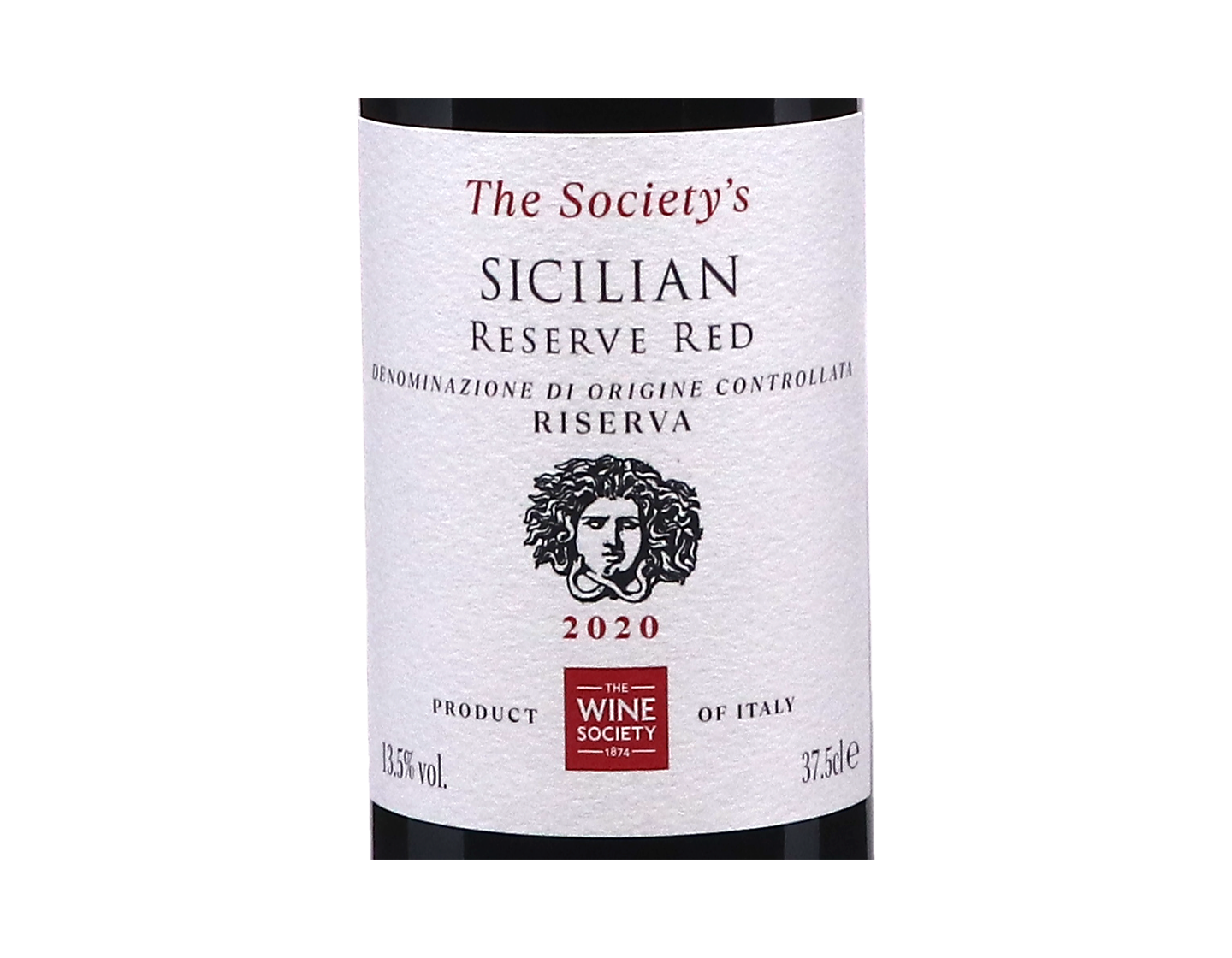 Half bottle of The Society's Sicilian Reserve Red 2020