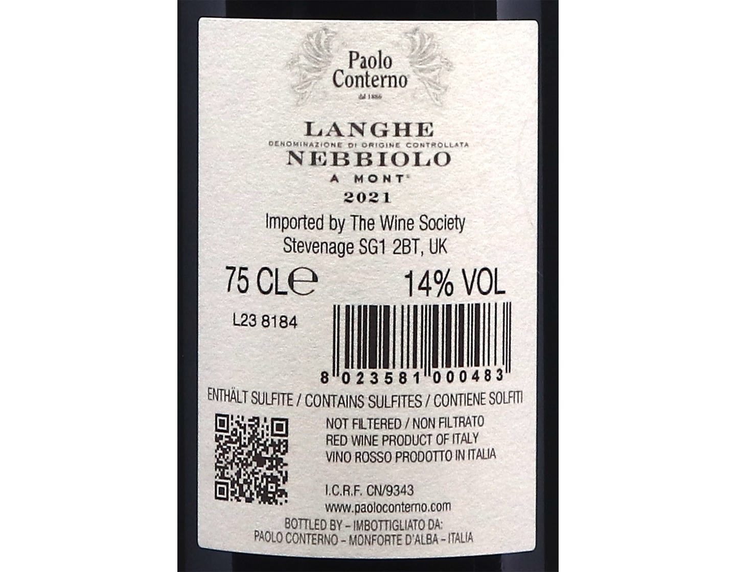 Langhe Nebbiolo A Mont Paolo Conterno 2021