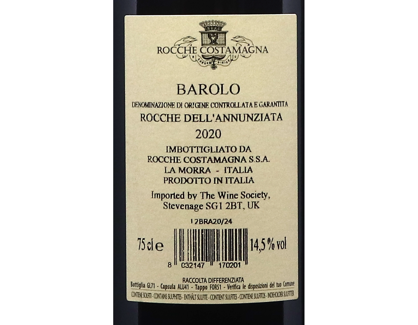 Barolo Rocche dell'Annunziata Rocche Costamagna 2020