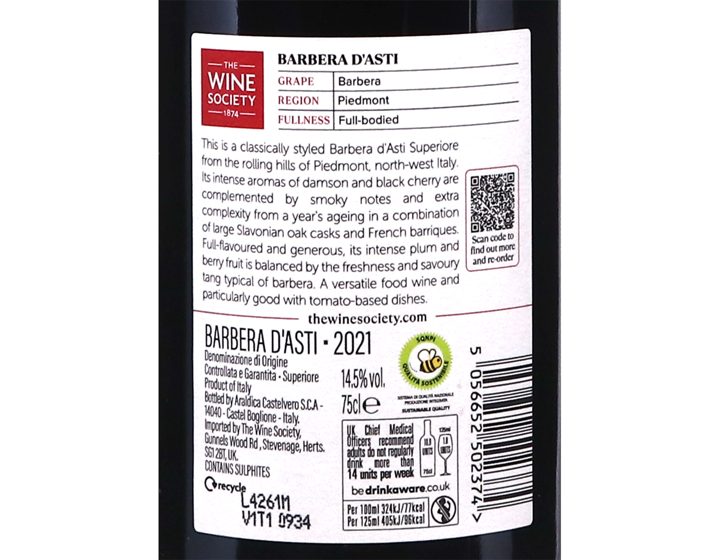The Society's Barbera d'Asti Superiore 2021