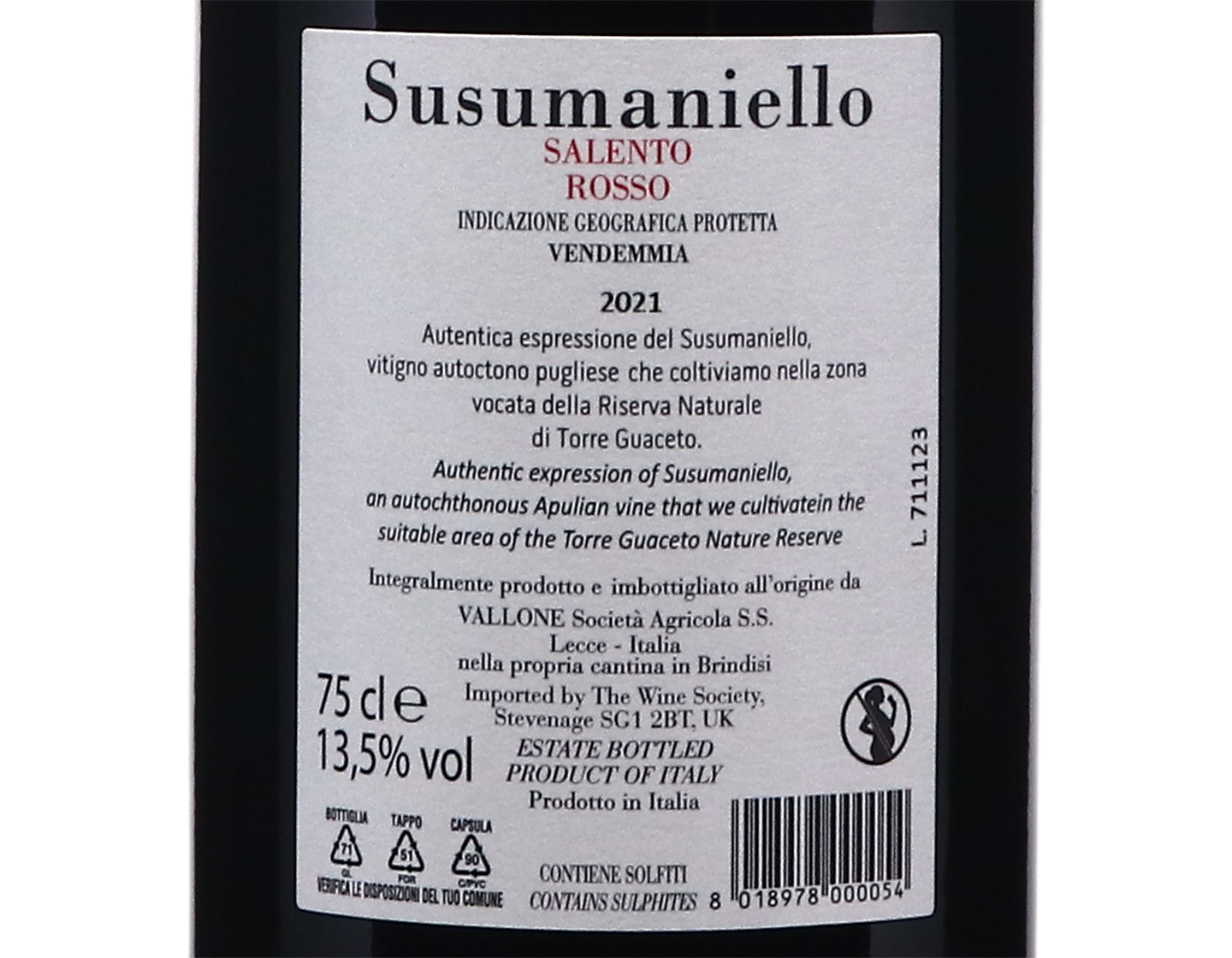 Susumaniello Salento Rosso Vallone 2021