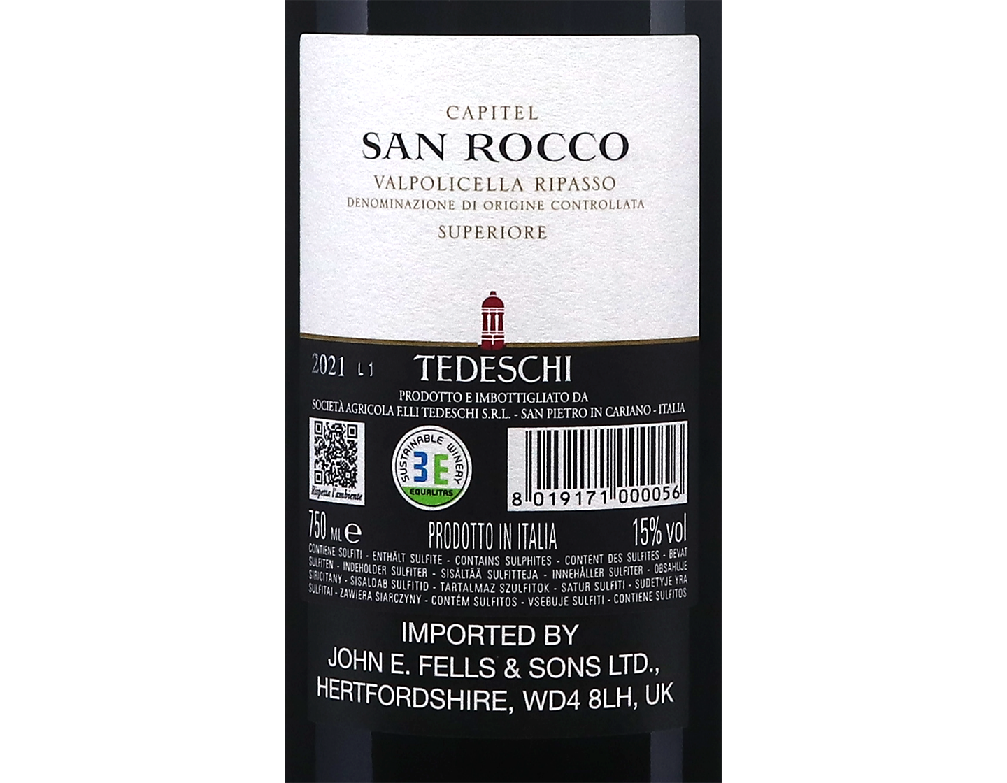 Valpolicella Ripasso Superiore Capitel San Rocco Tedeschi 2021