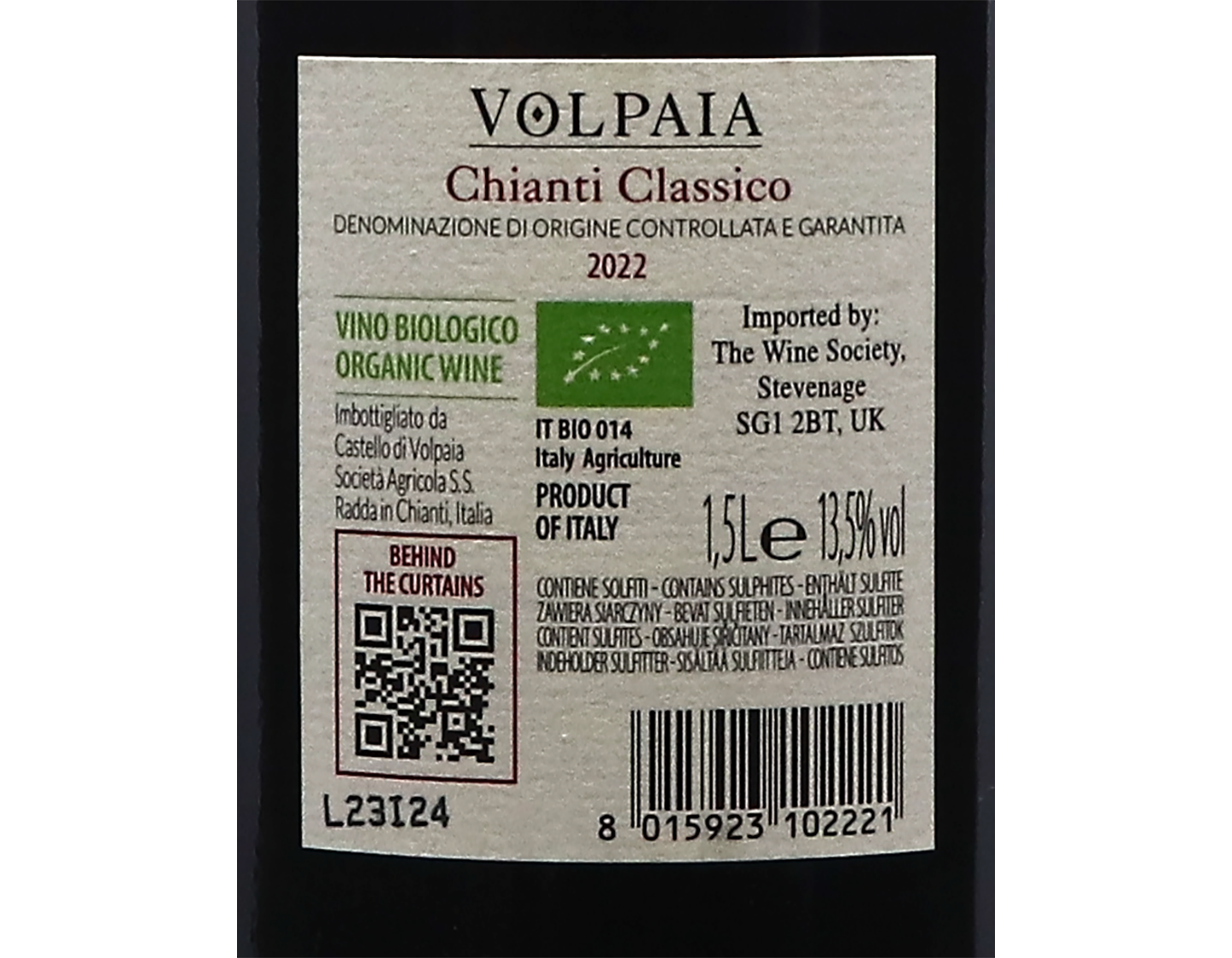 Magnum of Chianti Classico Volpaia 2022 Organic