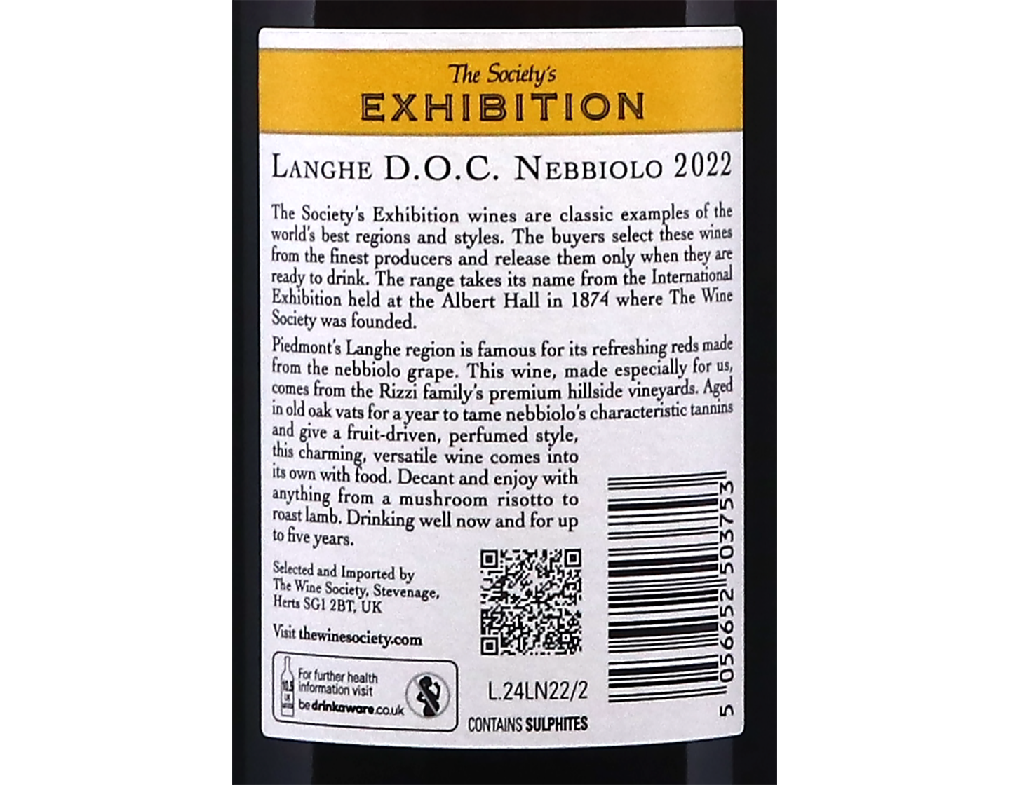 The Societys Exhibition Langhe Nebbiolo 2022