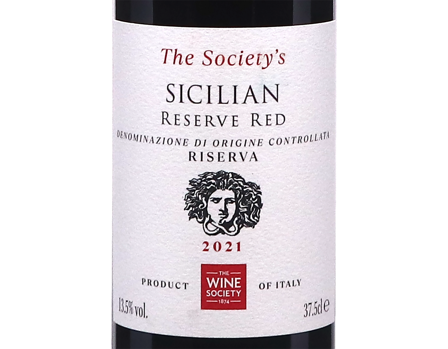 Half bottle of The Society's Sicilian Reserve Red 2021