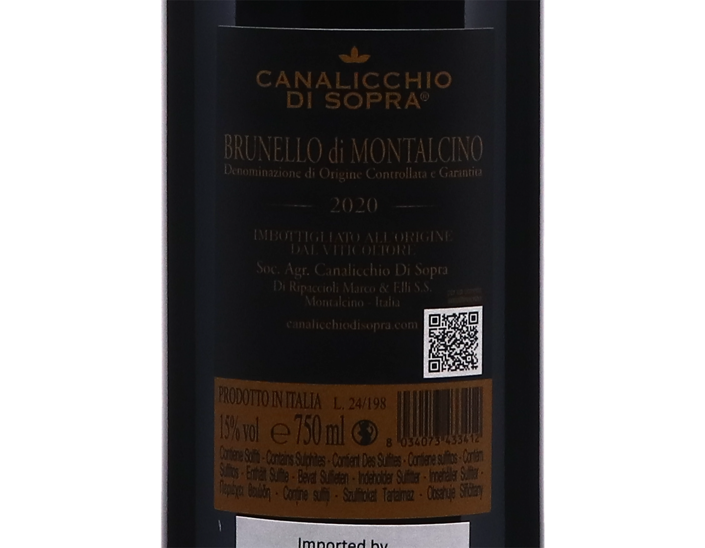 Brunello di Montalcino Canalicchio di Sopra 2020