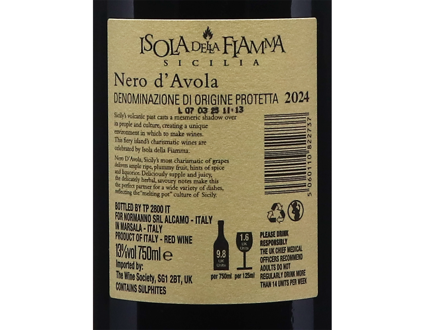 Isola della Fiamma, Nero d'Avola Sicilia, Cantine Rallo 2024