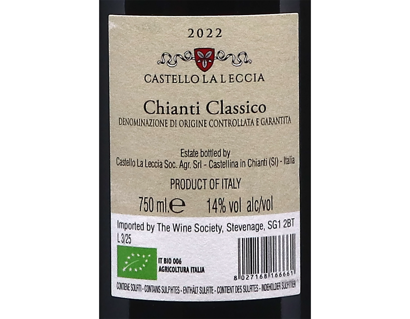 Chianti Classico Castello La Leccia 2022 ORGANIC