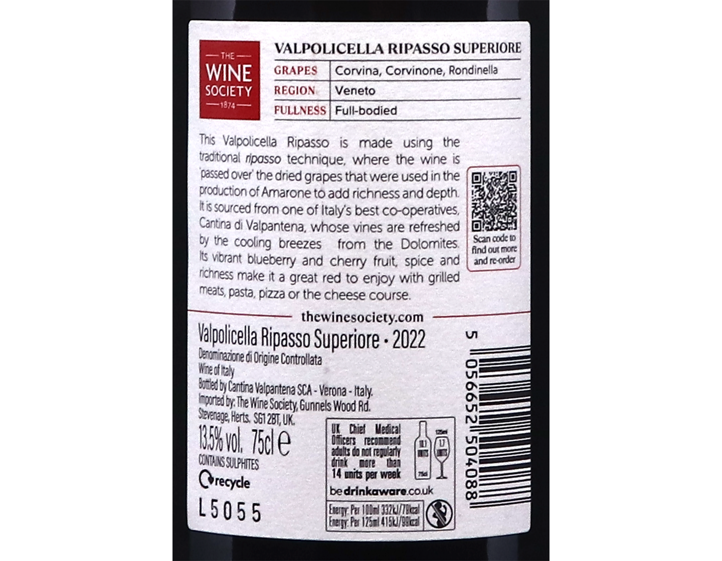The Society's Valpolicella Ripasso 2022
