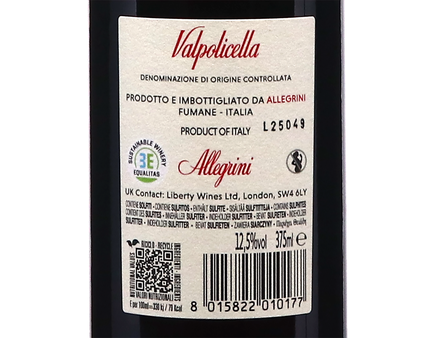 Half bottle of Valpolicella Classico Allegrini 2024