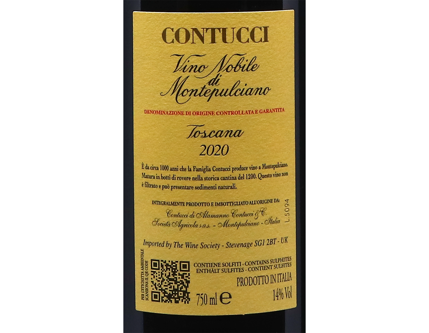 Vino Nobiles di  Montepulicano Contucci 2020