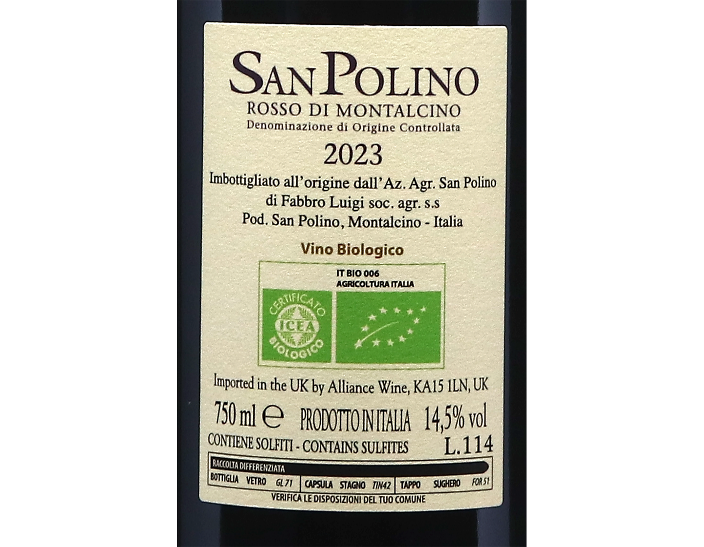 Rosso di Montalcino, San Polino 2023