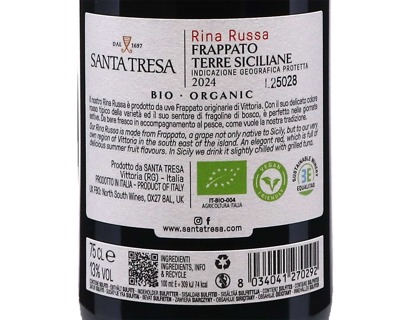 Santa Tresa Rina Russa Frappato 2024 ORGANIC