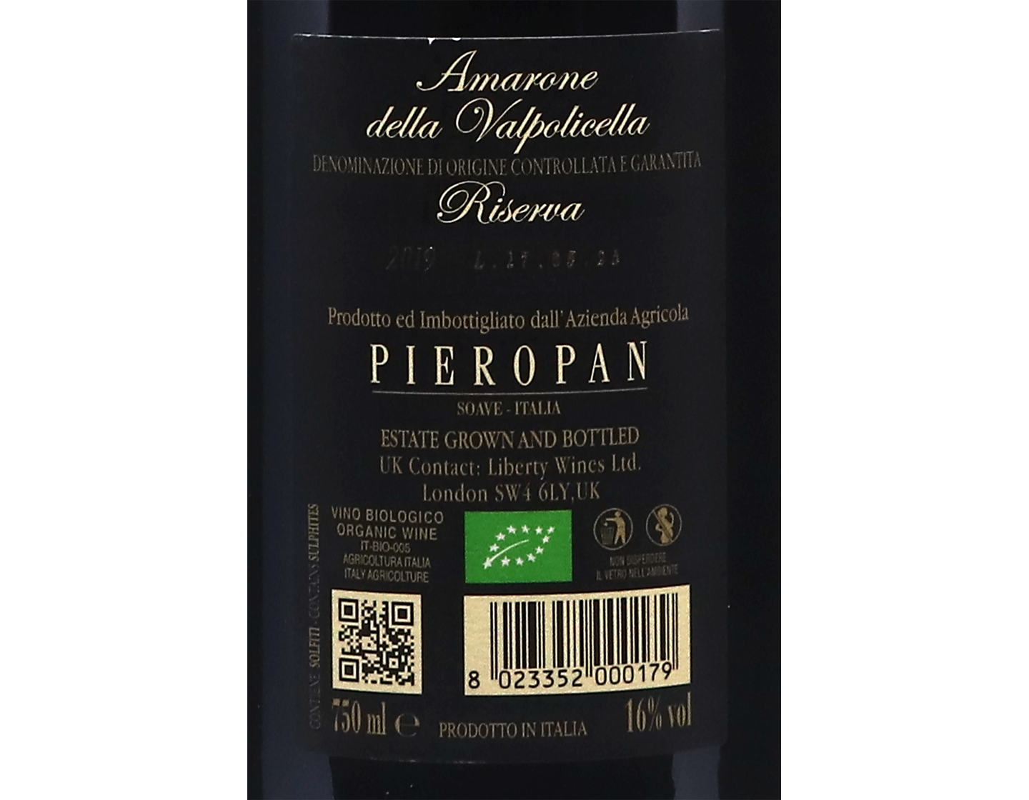 Amarone della Valpolicella Vigna Garzon, Pieropan 2019