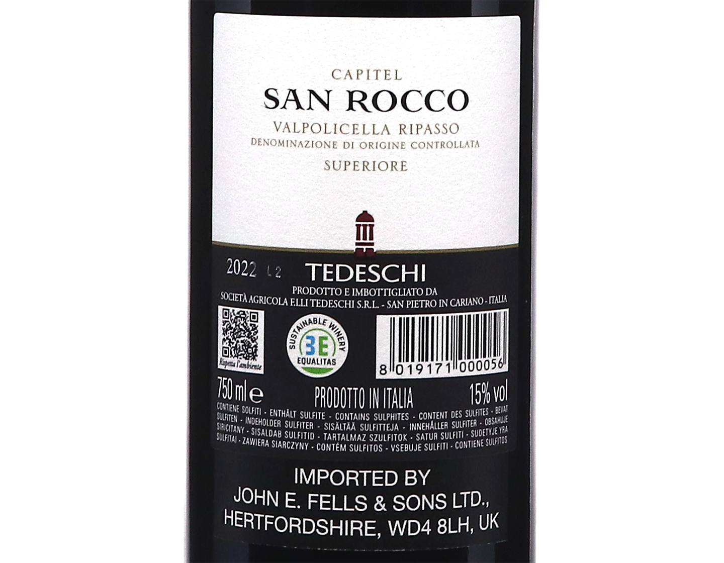Valpolicella Ripasso Superiore Capitel San Rocco Tedeschi 2022