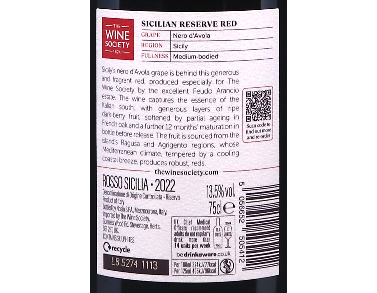 The Society's Sicilian Reserve Red 2022