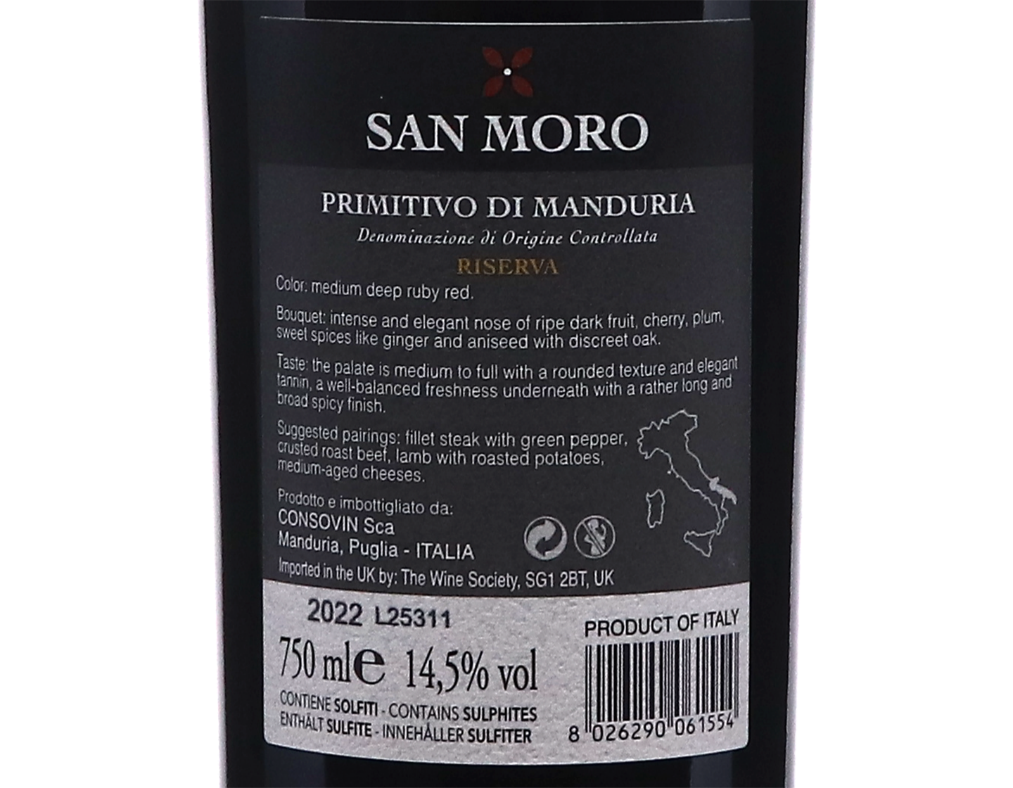 Primitivo di Manduria Riserva San Moro 2022