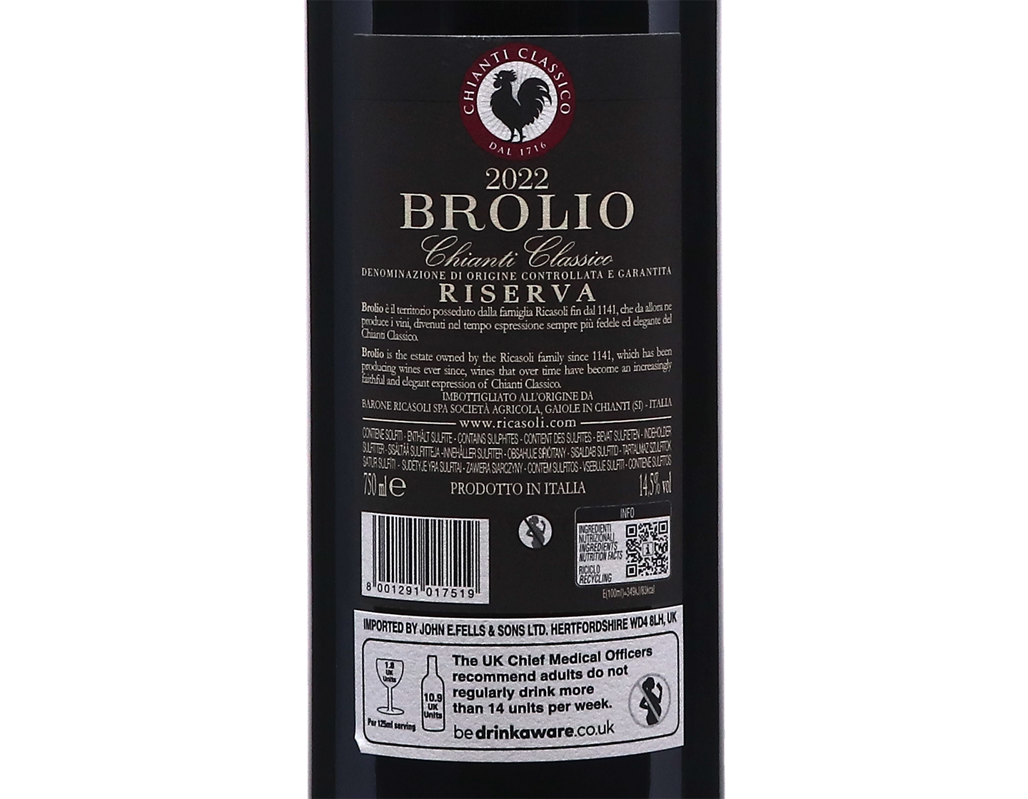 Chianti Classico Riserva Brolio Barone Ricasoli 2022