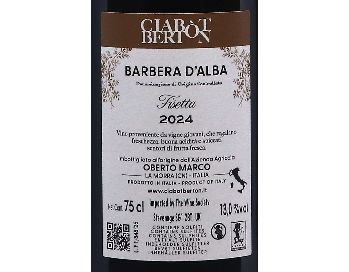 Barbera d'Alba Fisetta, Ciabot Berton 2024