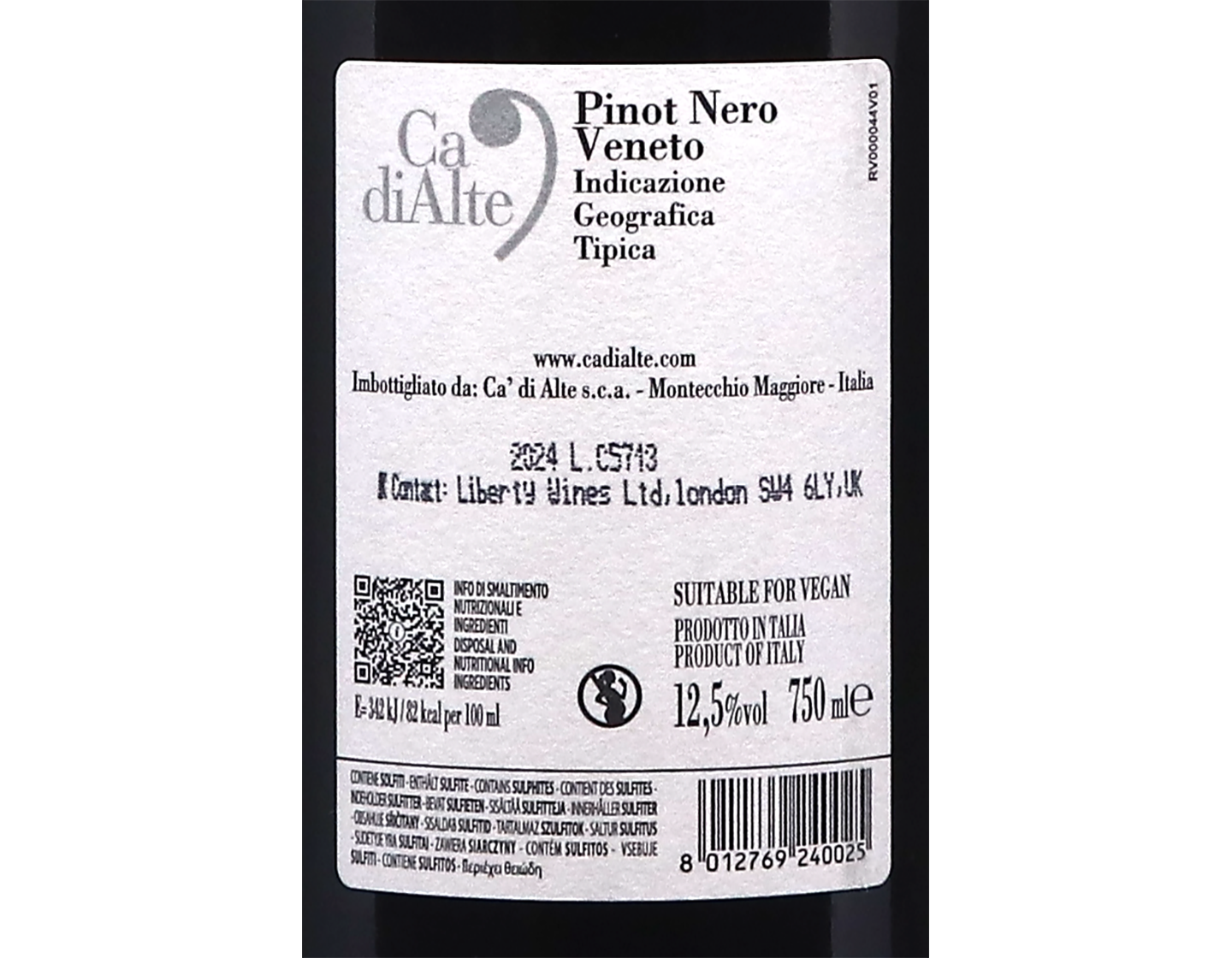 Pinot Nero Veneto Ca di Alte 2024