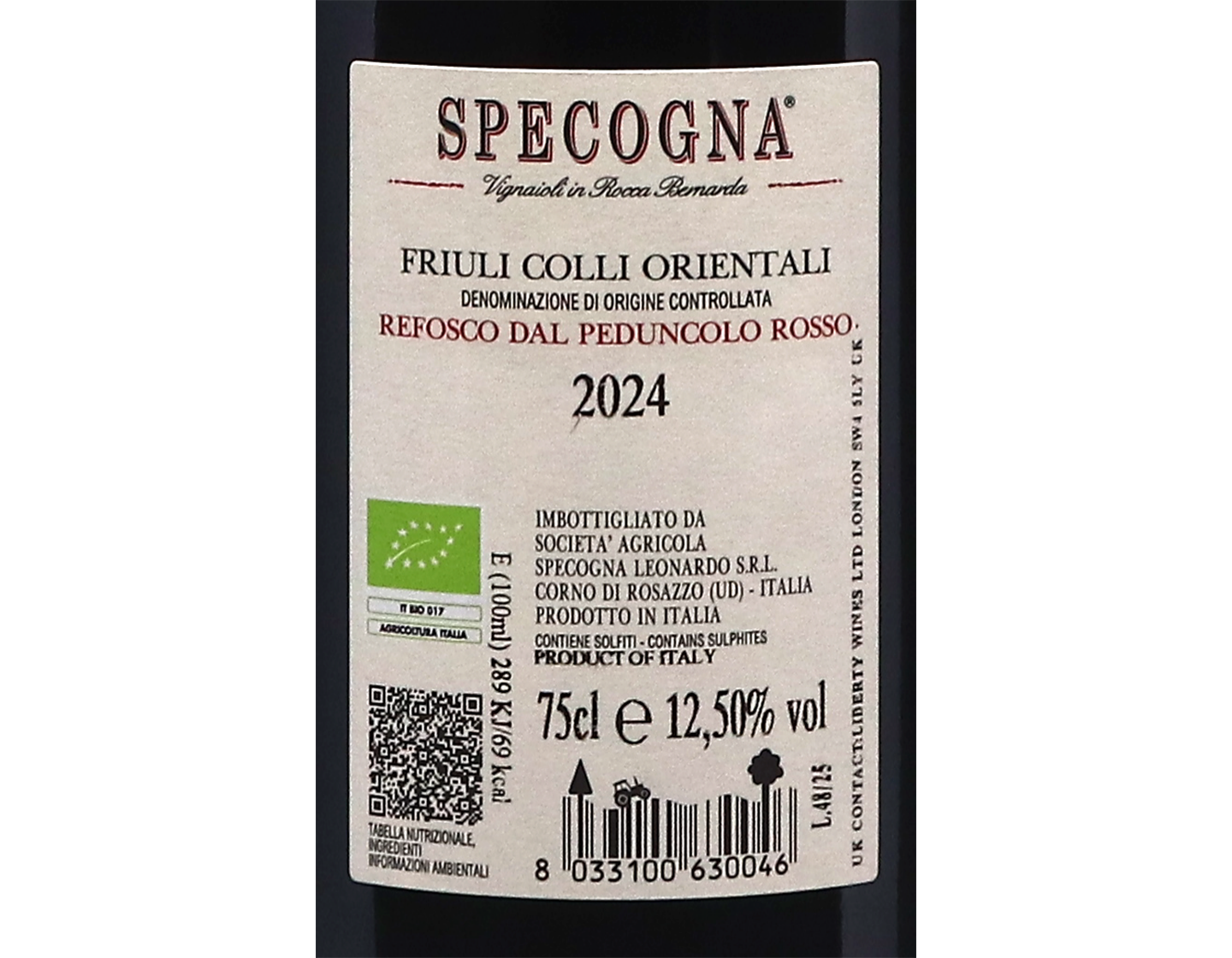 Specogna Friuli Colli Orientali Refosco 2023 ORGANIC