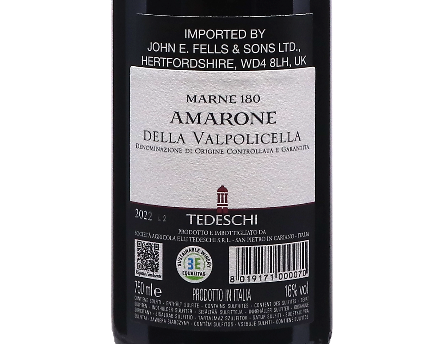 Amarone della Valpolicella Marne 180 Tedeschi 2022