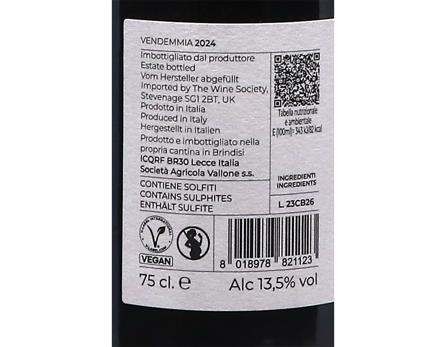 Negroamaro Vigna Flaminio Vallone 2024