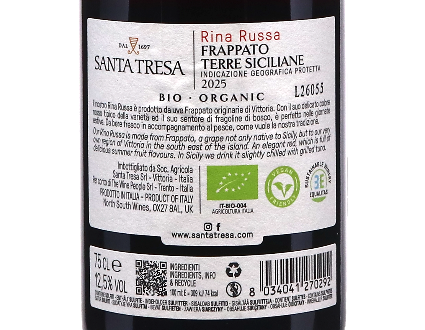 Santa Tresa Rina Russa Frappato 2025 ORGANIC